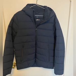 Abercrombie & Fitch Men’s Primaloft Puffer Hooded Jacket, Navy, L